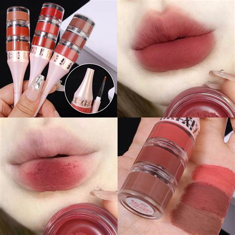 In Matte Velvet Lip Mud Blush Waterproof Mousse Canned Lipstick Lasting Nude Brown Lips Tint