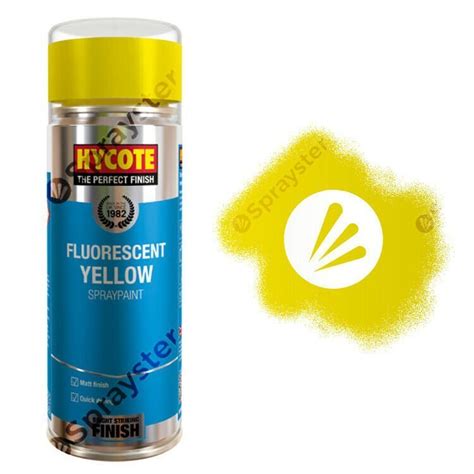 Hycote Yellow Fluorescent Spray Paint Neon Matt 400ml Sprayster