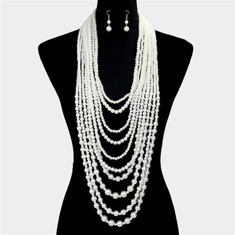 Pearl Multi Layered Long Necklace