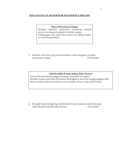 Doc Soalan Esei Pendidikan Moral Dokumen Tips