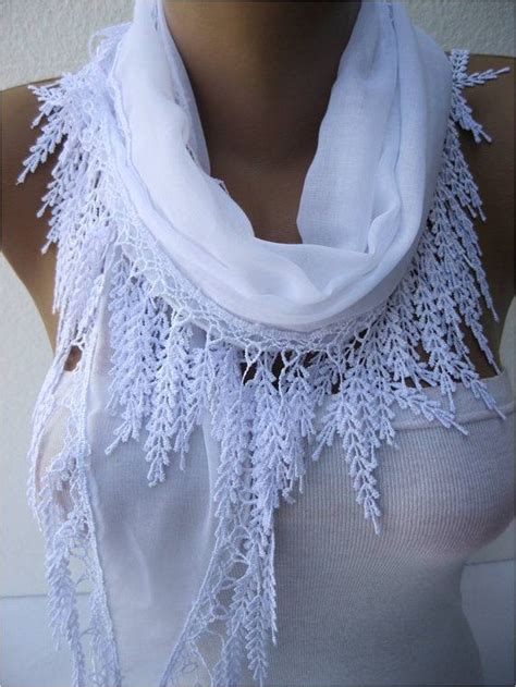 Big Sale 990 Usd White Scarf Women Scarves Guipure Fashion Scarf