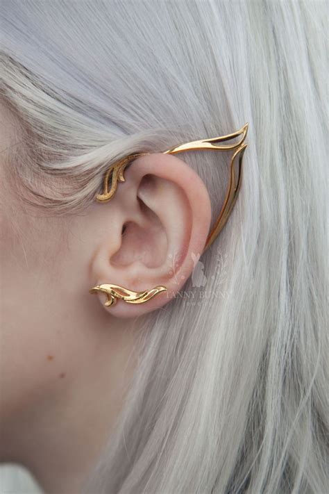 Elf Ear Cuff Silver Gold Plated 18K Elven Ear Wrap No Piercing Fairy