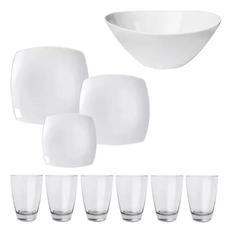 Set Vajilla Piezas Vidrio Templado Opalina Platos