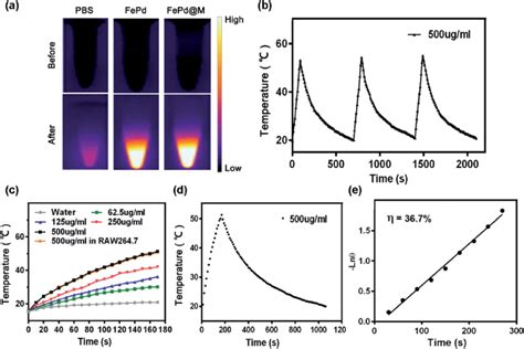 In Vitro Photothermal Ability Of Fepd Nanoparticles A The Infrared