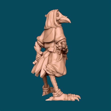 STL File Quiet A Kenku Assassin DnD Miniature Presupported 3D