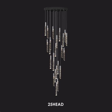 Jual Modern Loft Led Chandelier K Crystal Chrome Duplex Stair