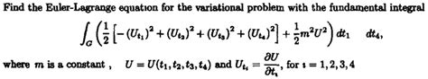 Solved Find The Euler Lagrange Equation For The Variational