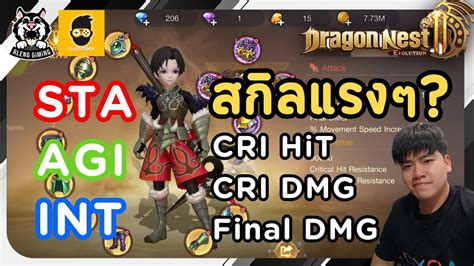 Dragon Nest 2 Evolution ดาเมจแรง สกลแรงทำไง แนะนำสเตท STA AGI INT