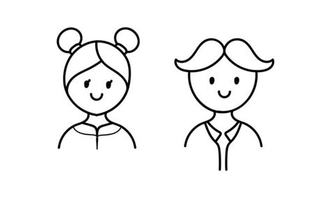 Boy And Girl Outline Vector Art, Icons, and Graphics for Free Download