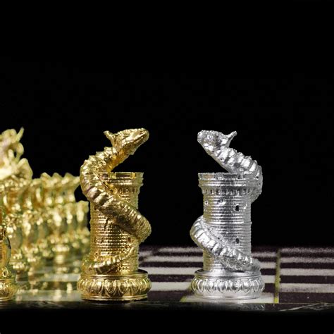 Dragon Chess Set With Chessboard Dragon Figures Chess Pieces Etsy