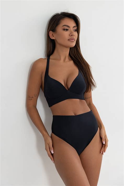Góra od bikini push up usztywniana mira czarny nero Modne Lato bodya eu