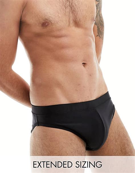 Asos Design Swim Briefs In Black Asos