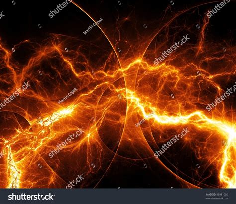 Abstract Orange Lightning Storm Stock Photo 95981050 : Shutterstock