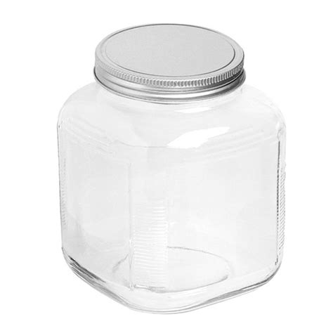 Anchor Hocking Clear Glass Cracker Jar With Brushed Aluminum Lid 1 Gallon 4 Pack