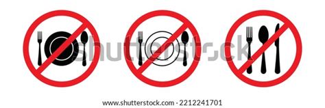 Forbidden Eat Icon Vector No Eating เวกเตอร์สต็อก ปลอดค่าลิขสิทธิ์