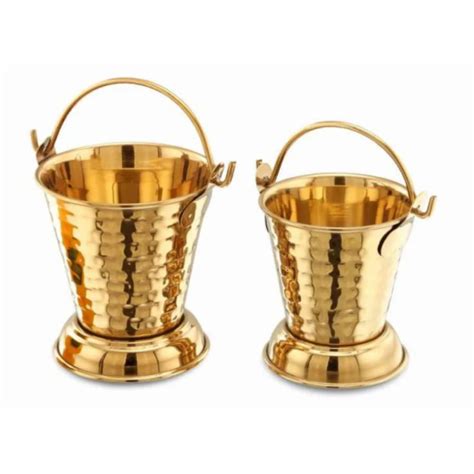 Coated Stainless Steel Gold Double Wall Gravy Bucket, Capacity: 3 L at ...