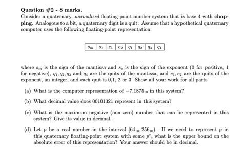 Solved Question 2 8 Marks Consider A Quaternary Chegg