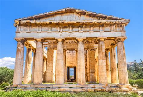 Temple of Hephaestus in the Ancient Agora, Athens, Greece Stock Image - Image of famous ...