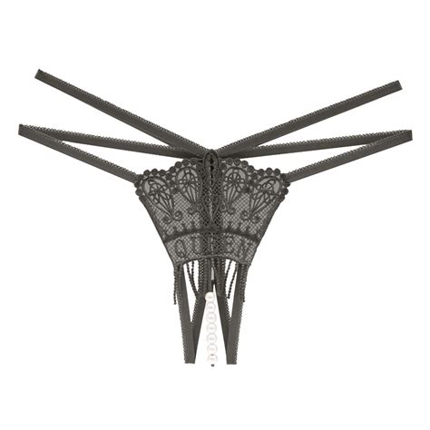Gwaabd Strappy Body Low Rise Panties Cheeky Women Transparent Hot Open File Low Rise Lace Pearl