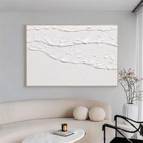 White Waves Abstract Painting White Wall Art White 3D Textured - Etsy Australia