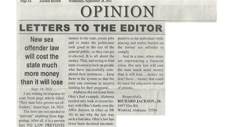 Reform Alabama S Sex Offender Laws Letter To The Editor New Sex Offender Law Will Cost The