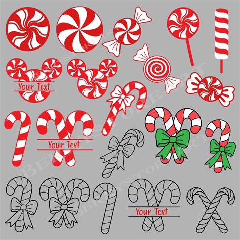 Candy Cane Svg Christmas Candy Svg Candy Canes Clipart Holiday Candy