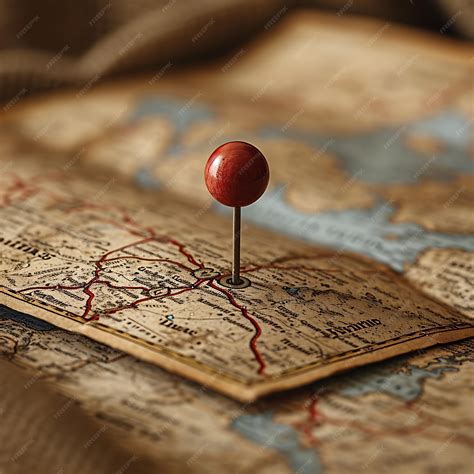 Pinpointing Location on Detailed Map with Pin | Premium AI-generated image