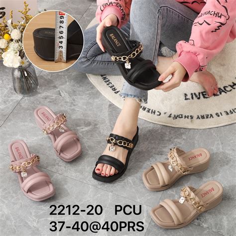 Jual Pvc Sandal Wedges Wanita Karet Import Jelly Hak Tinggi Cm Slop