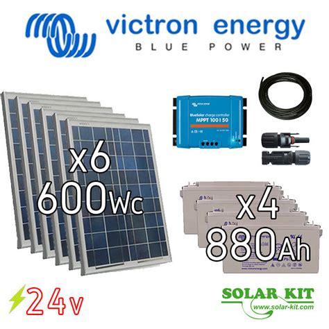 Kit solaire photovoltaïque Victron 24v 600Wc batteries 880Ah