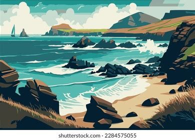 Ocean Coast Sea Coast Eco Coast Stock Vector (Royalty Free) 2284575055 ...