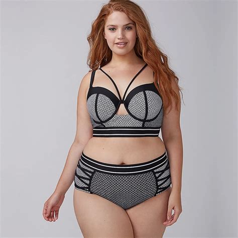 Aliexpress Buy Plus Size Bikini High Waist Push Up Swimsuit Large