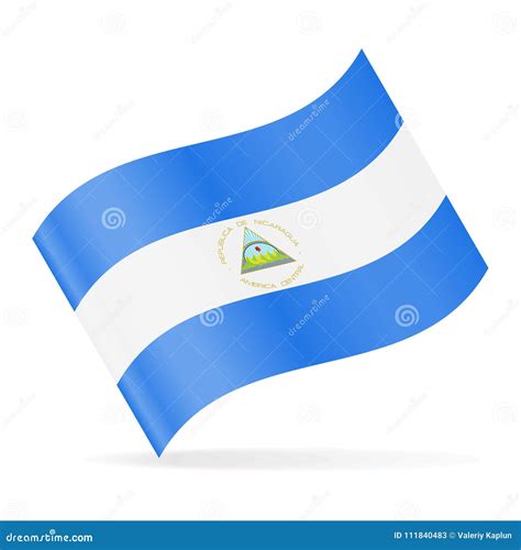 Icono Que Agita Del Vector De La Bandera De Nicaragua Stock De Ilustración Ilustración De