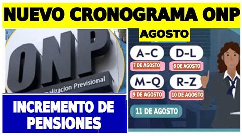 Urgente Nuevo Cronograma De Pago Onp Aumento De Pensiones Para Este Mes