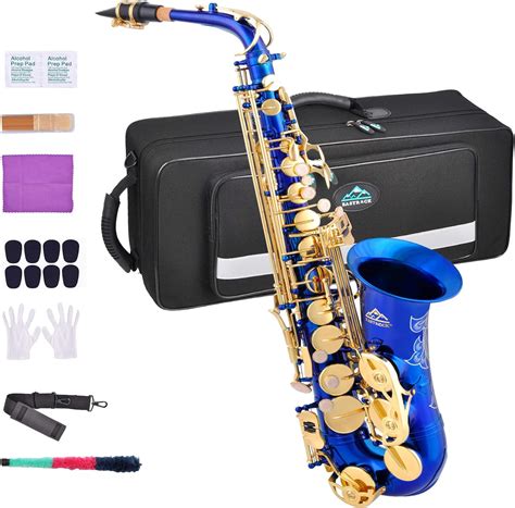 Eastrock Dark Bluegolden Alto Saxophone E Flat Sax Full Kit For