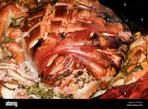 Roast Suckling Pig Munich Bavaria Germany Stock Photo Alamy