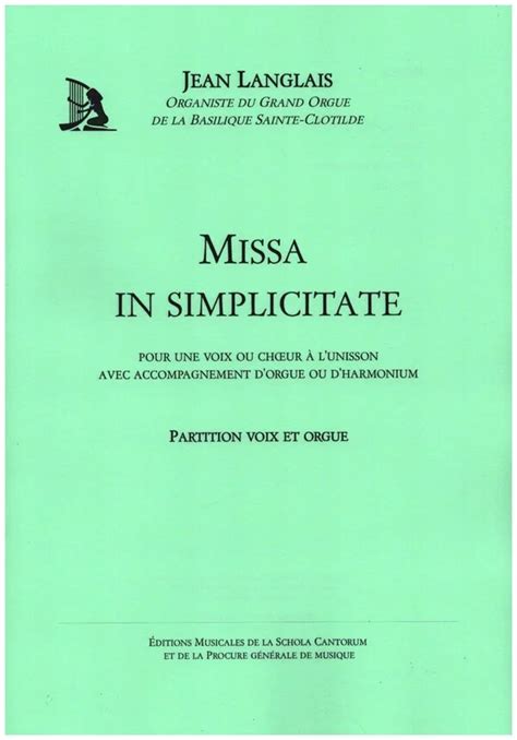 Missa In Simplicitate Von Jean Langlais Im Stretta Noten Shop Kaufen