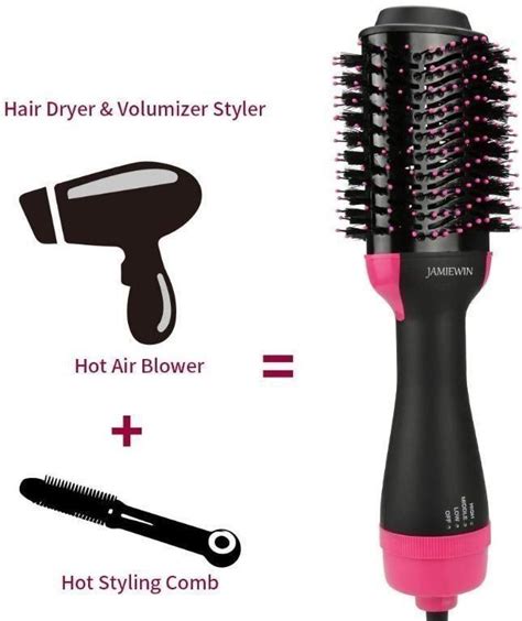 Jamiewin 4 In 1 Hair Dryer Brush Volumizer Hair Dryer With Comb Heated Blow Out Brushes For