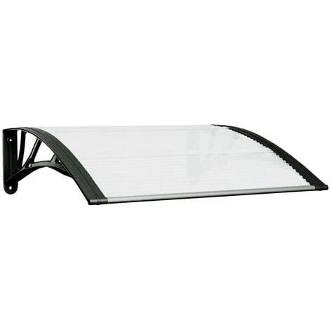 Auvent De Porte Noir Et Transparent X Cm Polycarbonate Vidaxl