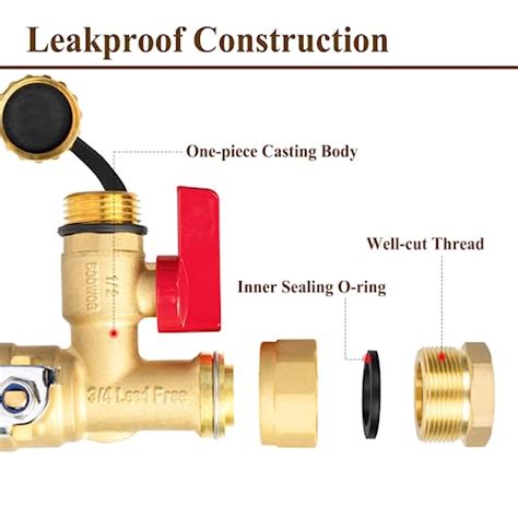 Juwo Tankless Water Heater Service Valve Kit With Pressure Relief