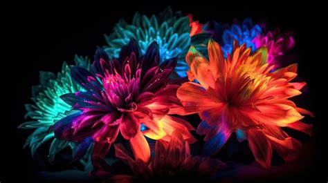 Premium AI Image | A colorful flower wallpaper with the title'neon ...