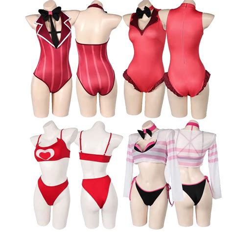 Hazzbin Angel Cos Dust Women Girls Cosplay Bikini Swimsuit Anime Roleplay Beach Costume Swimwear