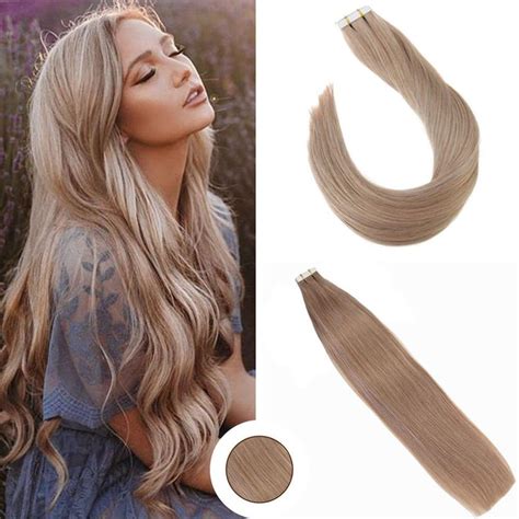 Ugea Tape In Hair Ash Blonde Gram Pcs Silk Straight Invisible