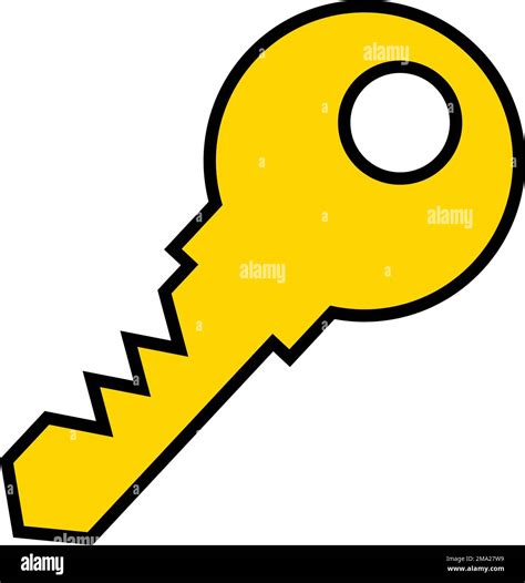 Yellow Key Icon Security Icon Editable Vector Stock Vector Image