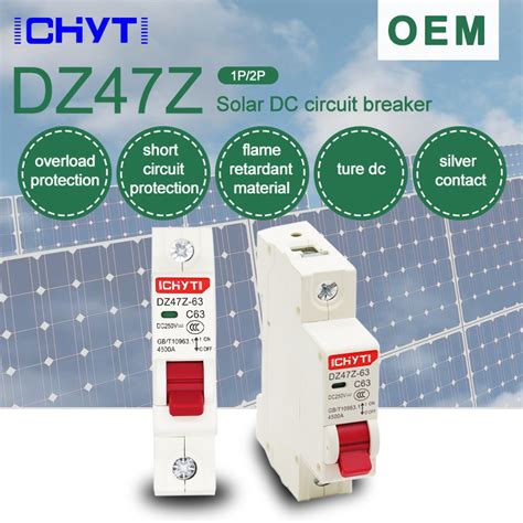 1p Dc 12v 250v Solar Mini Circuit Breaker 6a 10a 16a 20a 25a 32a 40a 50a 63a Dc Mcb For Pv