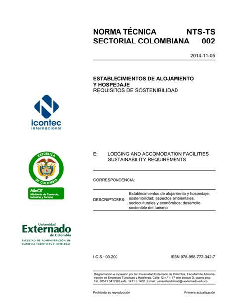 Norma T Cnica Sectorial Colombiana Nts Ts