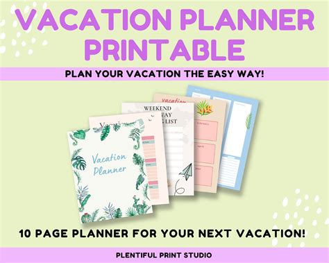 Vacation Planner Printable - Etsy