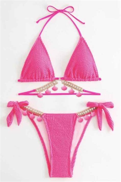 Sexy Tassel Detail Two Piece Bikini Swimwear Set WoW Garments