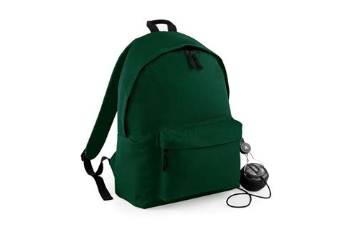 Bottle Green Plain Backpack