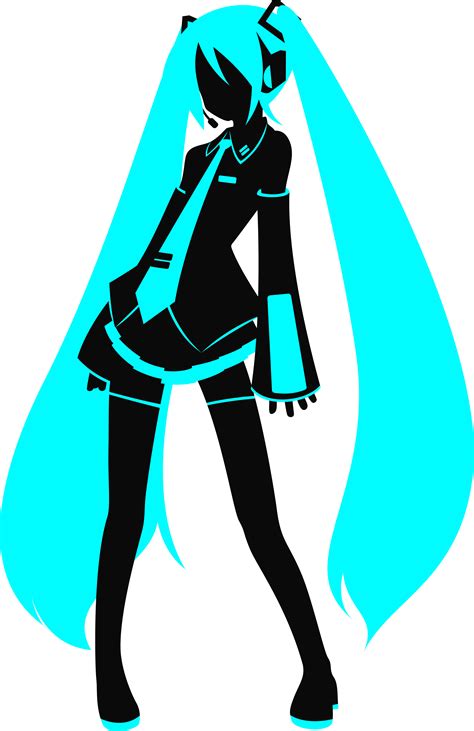 Hatsune Miku - Vocaloid minimalism black by Carionto on DeviantArt