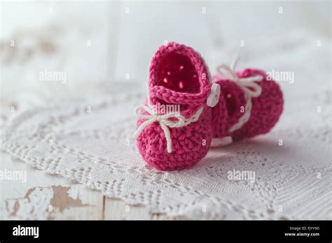 Crochet Baby Booties Stock Photo - Alamy